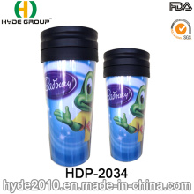 400ml Wholesale Fashionable Plastic Coffee Mug with Lid (HDP-2034)